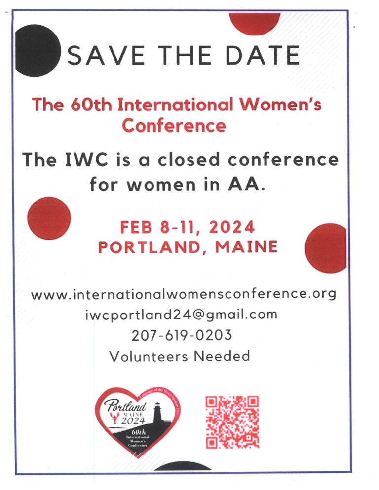 2024 – The 60th International Women’s Conference in Portland, Maine – Central Service Office AA